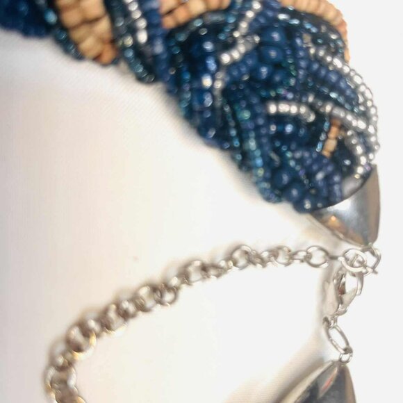 Vintage Handwoven Beaded Necklace — 1990s Artisanal Statement (50–53 cm) - Picture 7 of 8